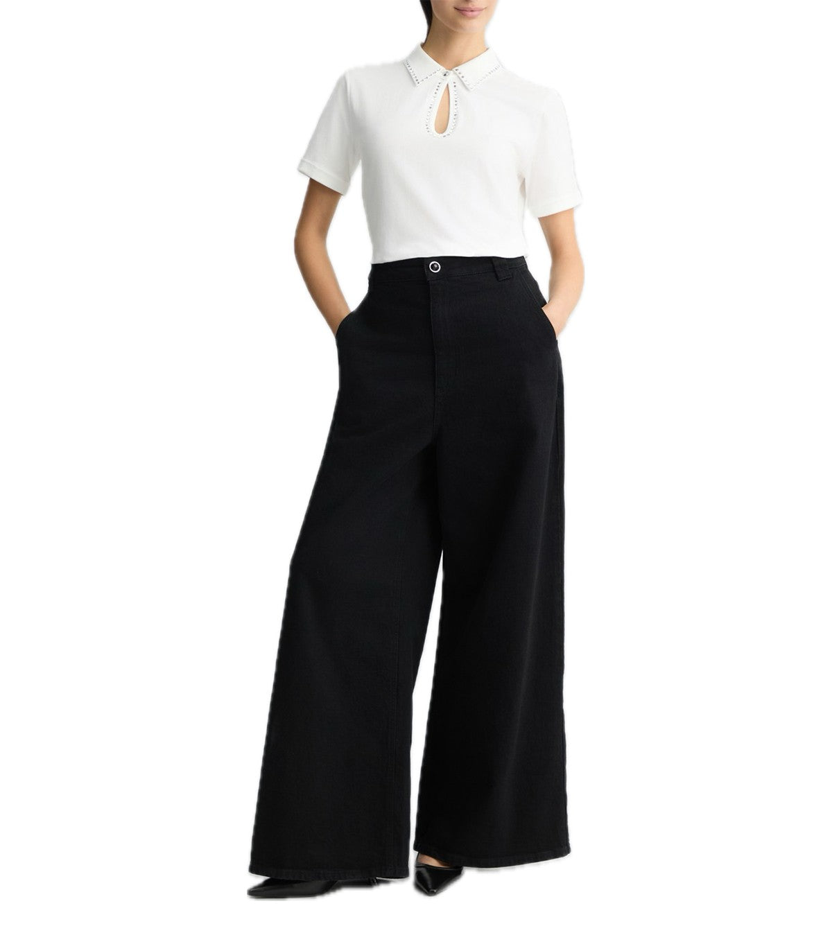 Polo con strass Donna Liu Jo