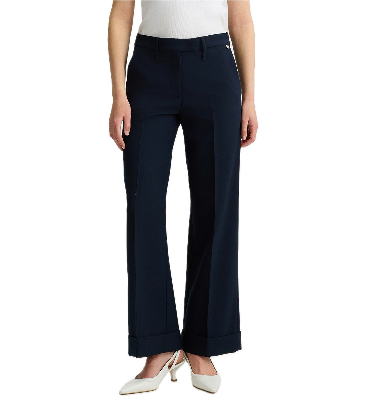 Pantaloni straight in piquet Liu Jo