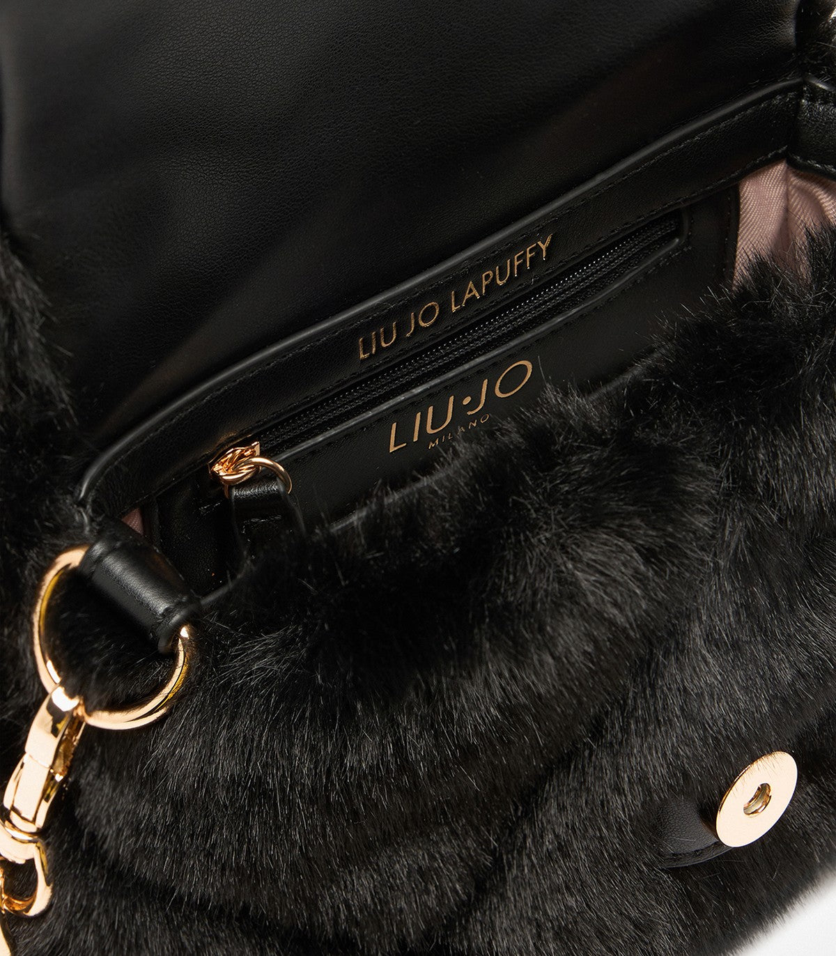 Borsa LaPuffy piccola in pelliccia Liu o