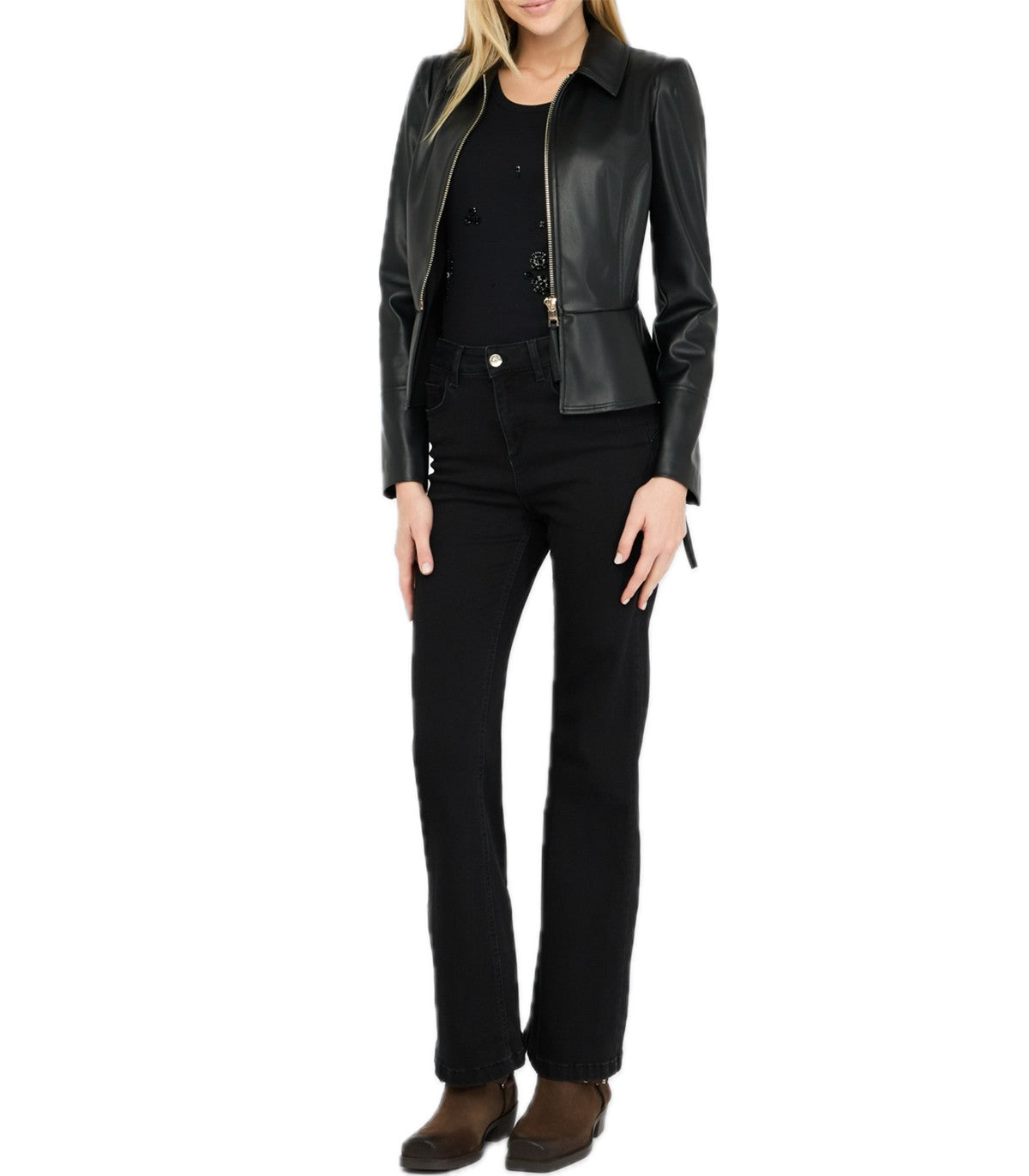Giacca slim-fit in tessuto spalmato LiuJ