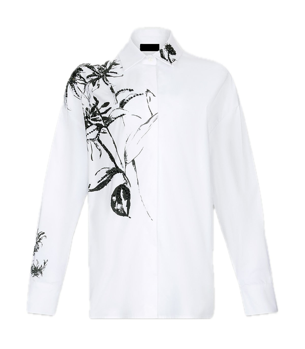 Camicia oversize in popeline con stampa