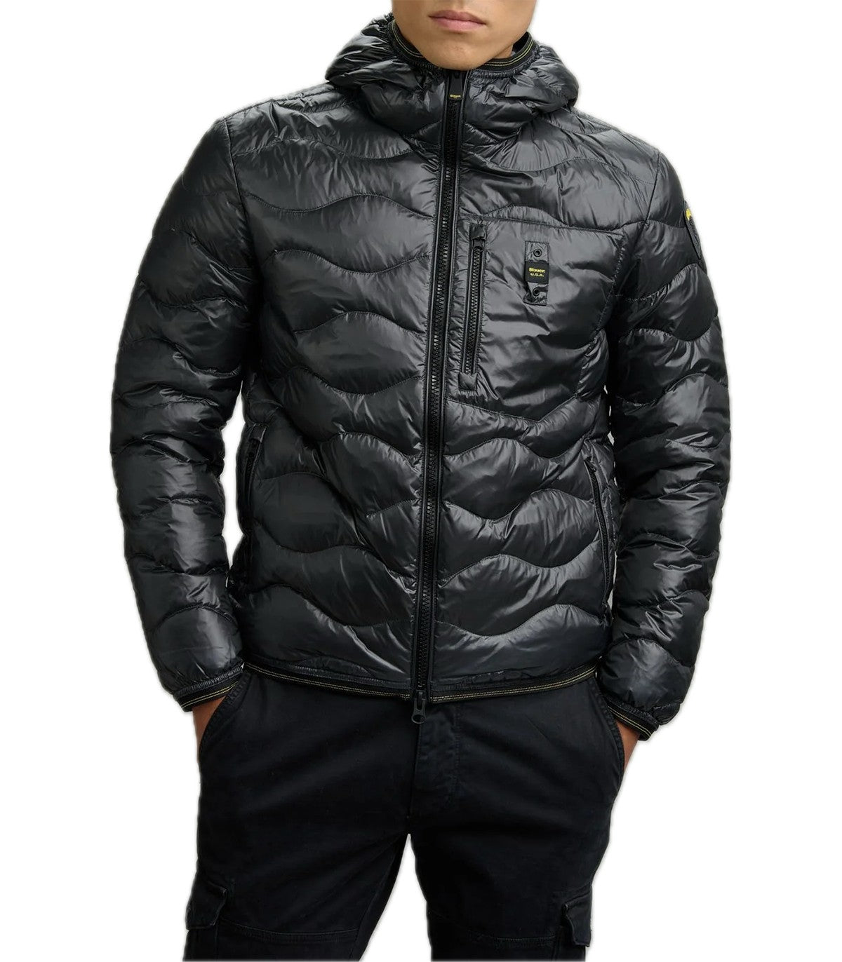 Piumino ad onde Uomo Blauer Wave