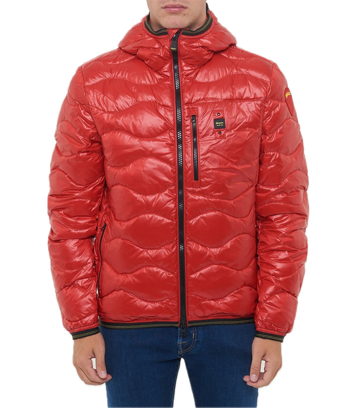 Piumino ad onde Uomo Blauer Wave