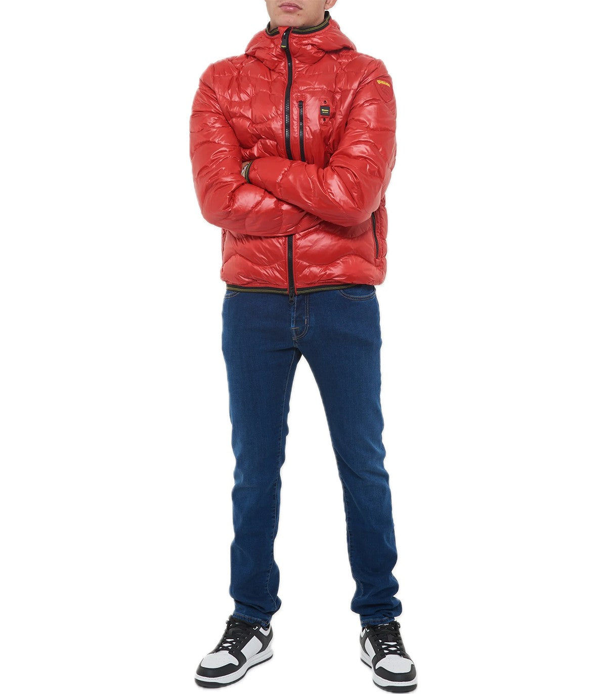 Piumino ad onde Uomo Blauer Wave