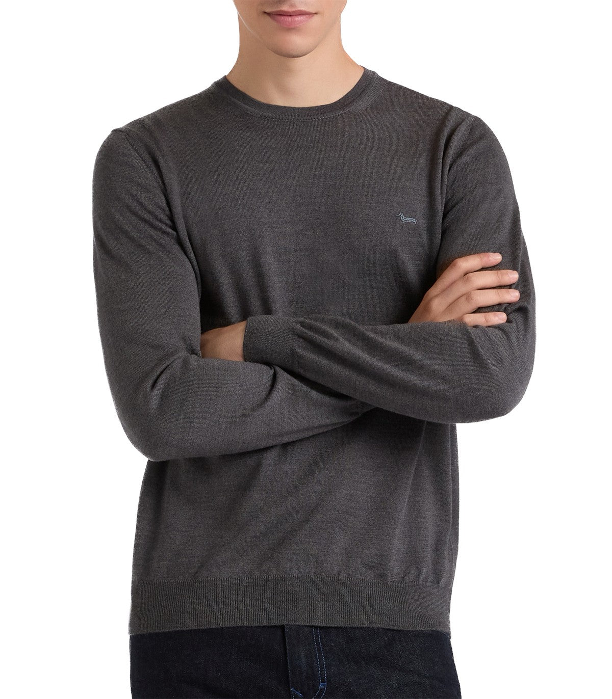 Girocollo lana merino Uomo Harmont Bla