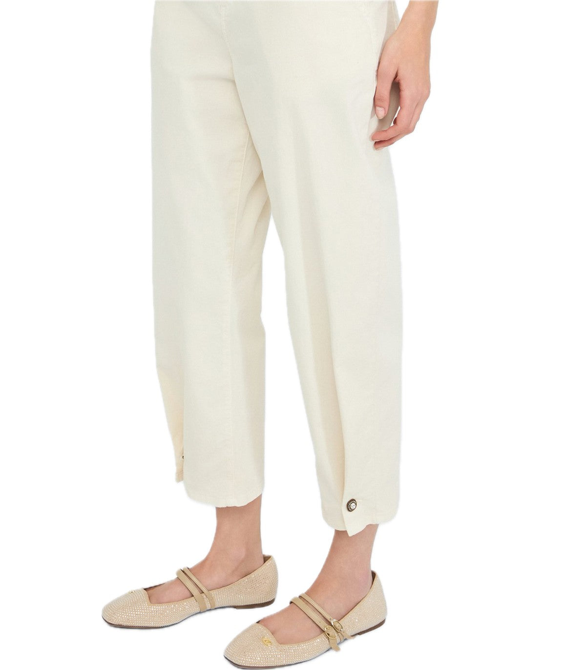 Pantaloni balloon con bottone gioiello L