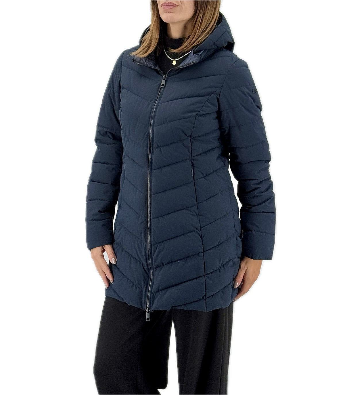 Piumino Donna Virginia Blu Fioritura