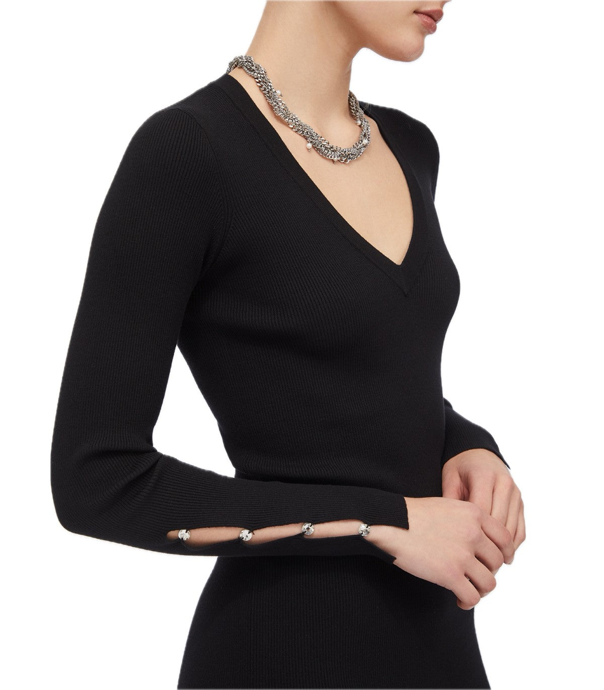 Abito n maglia con castoni gioiello liuo
