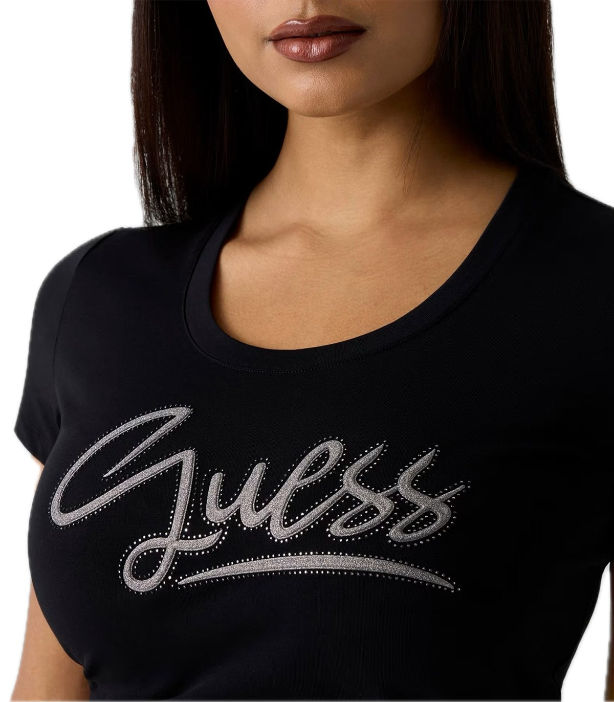 T-shirt con strass Donna Guess