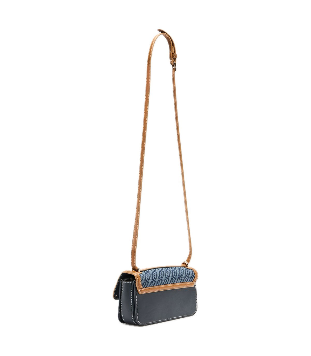 Borsa tracolla piccola in denim jacquad