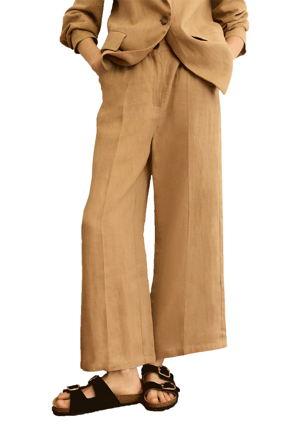 Pantaloni dritti in lino Emme Marella Ca