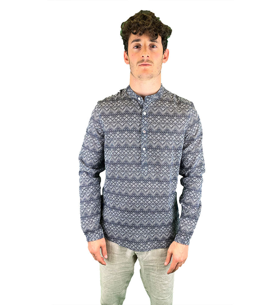Camicia Serafino con collo alla Koreana
