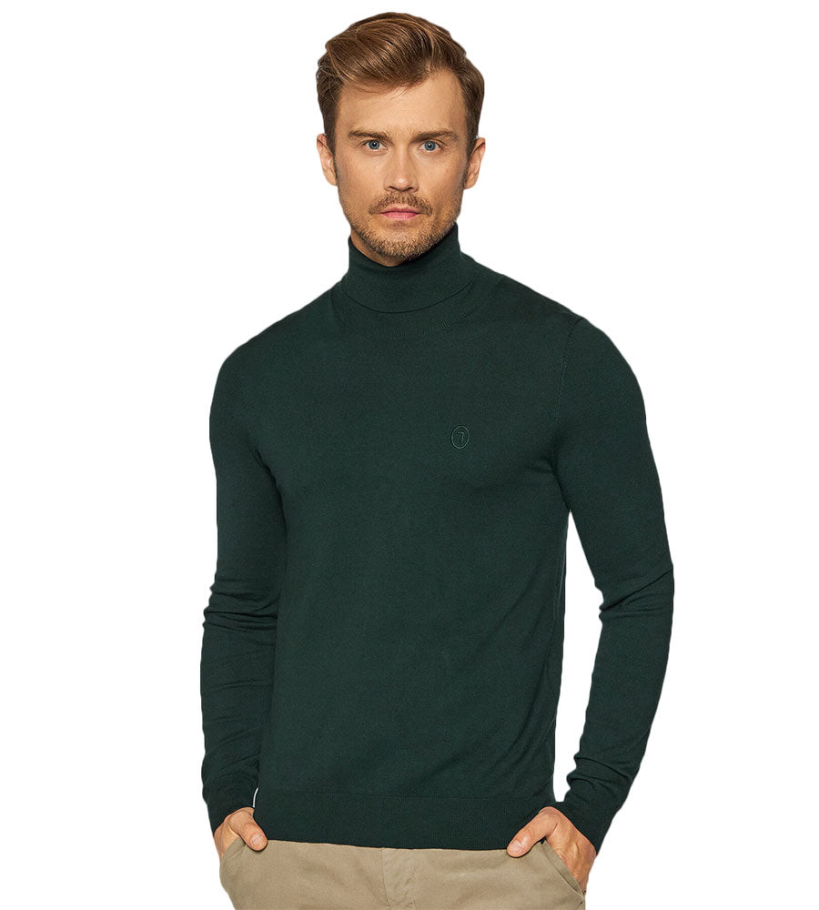 Pullover slim fit collo alto