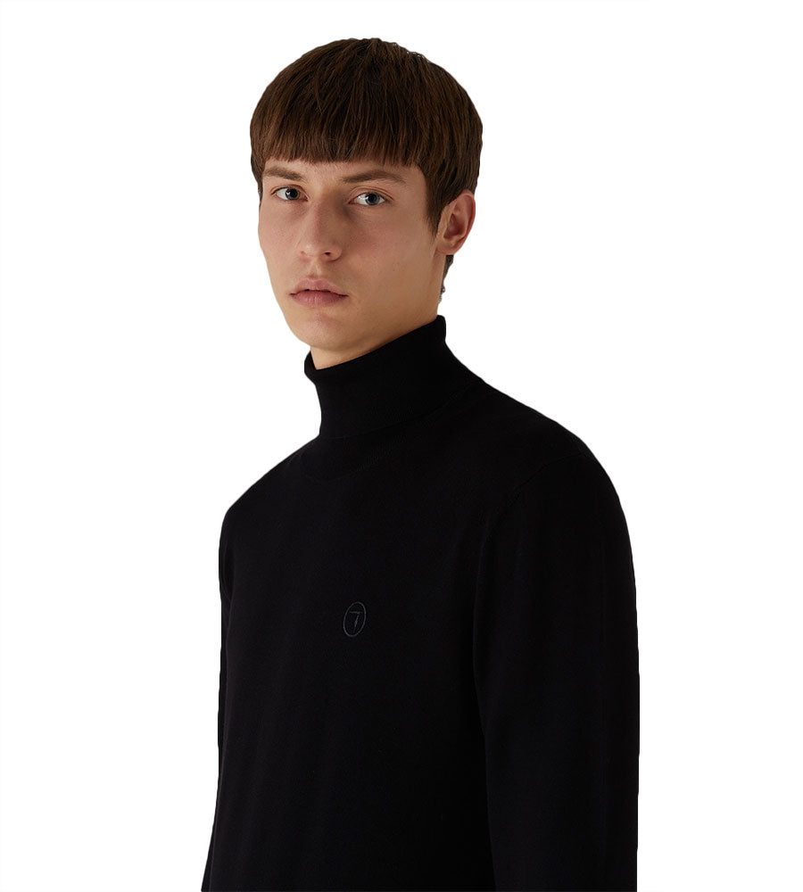 Pullover slim fit collo alto