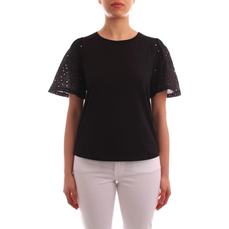 T-shirt donna cotone e pizzo LENTE EMME Marella