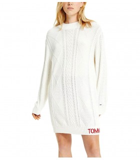 Pullover dress in woven knit