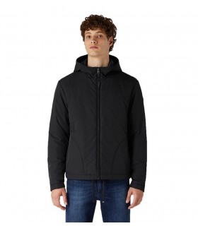 Hooded jacket in technical fabric