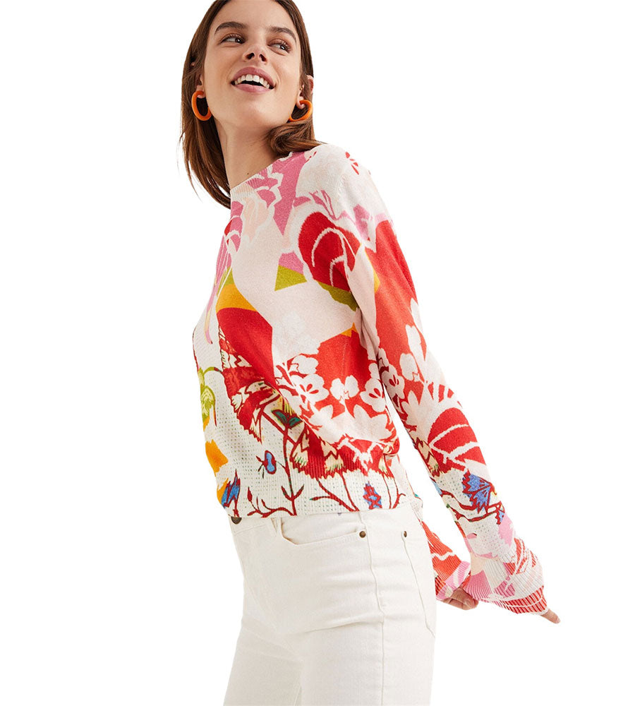Maglia Desigual stampa tropicale