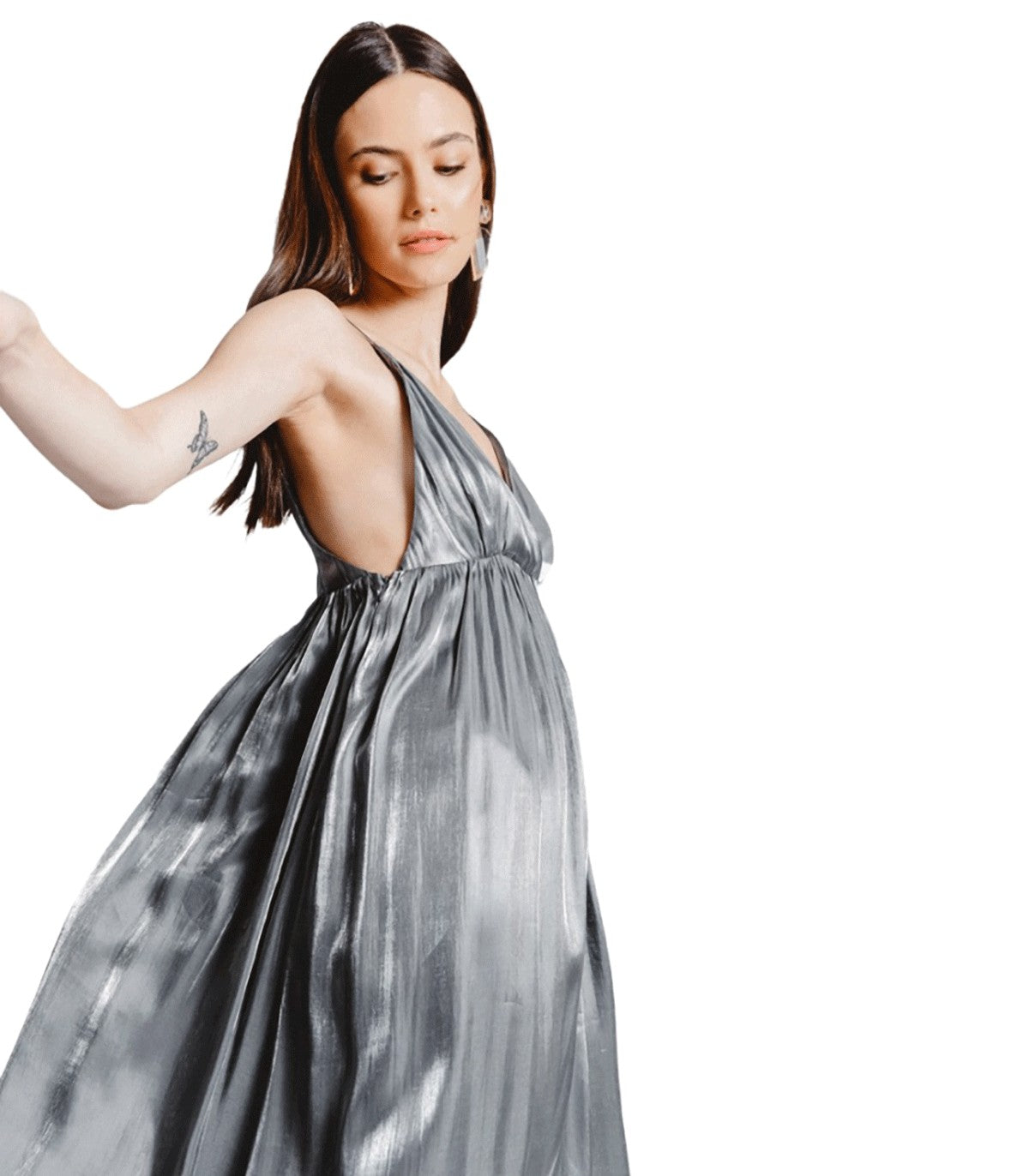 Abito lungo drappeggiato Molly Bracken