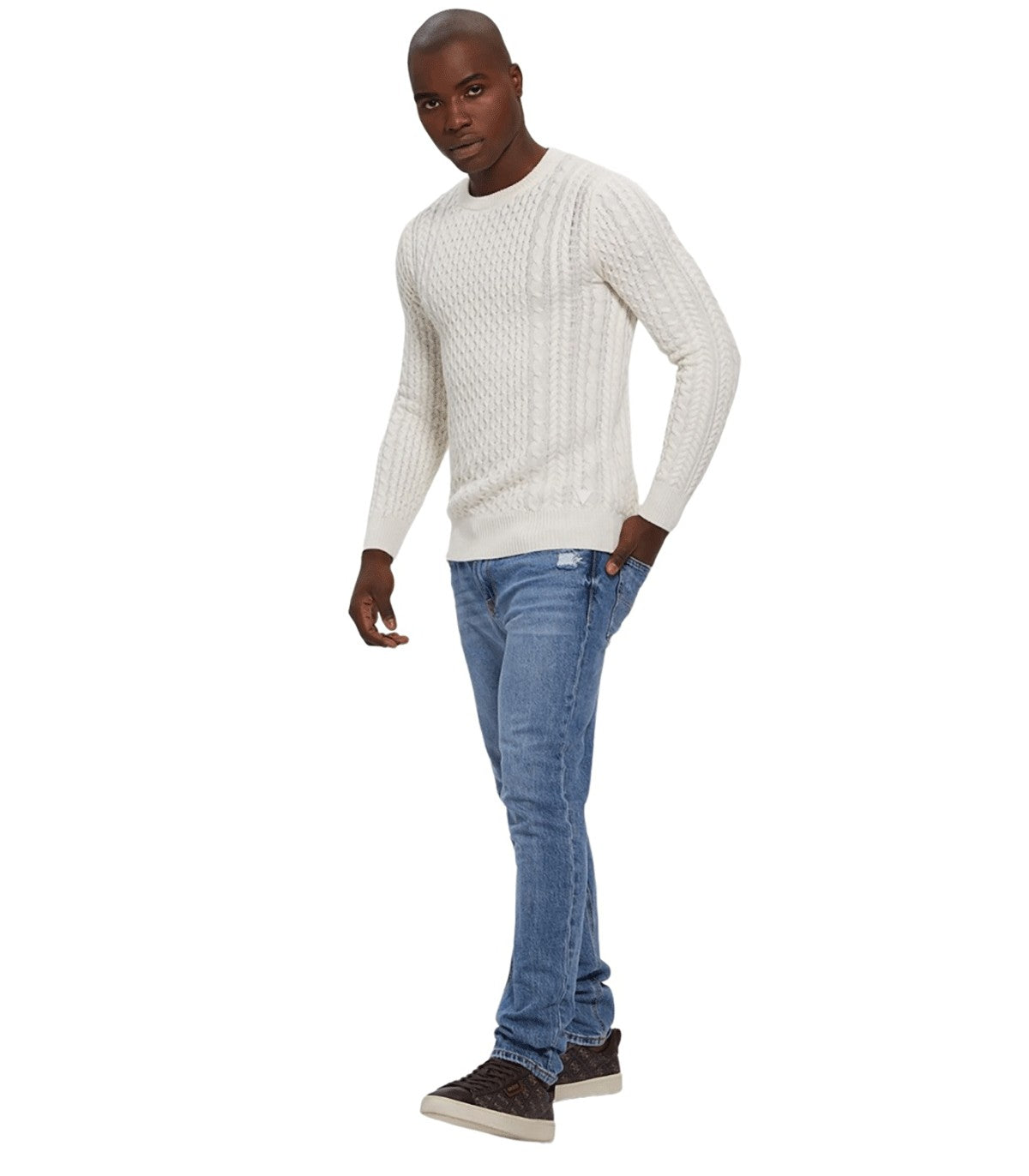 Maglione a trecce Uomo Guess