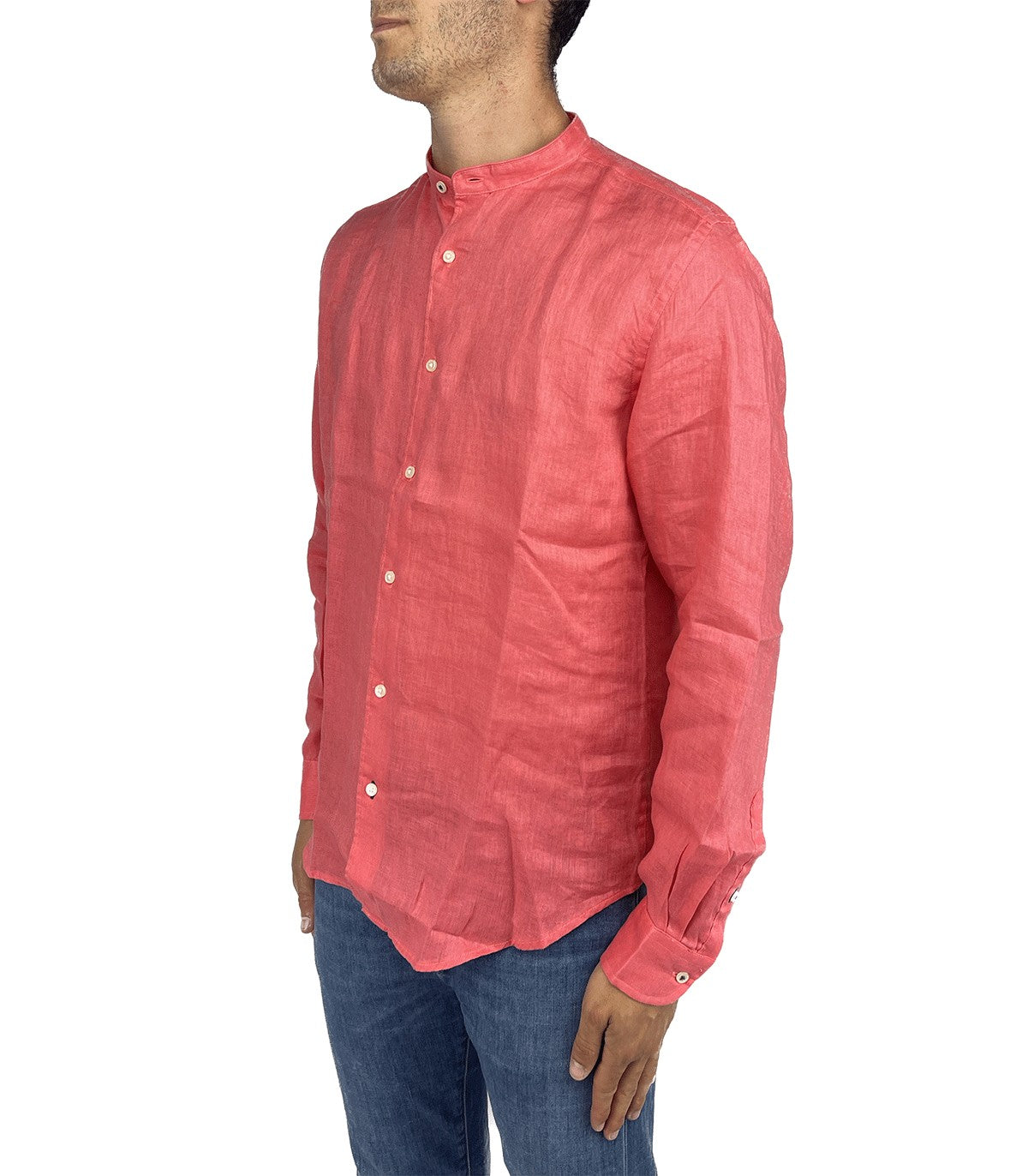 Camicia di lino collo alla coreana