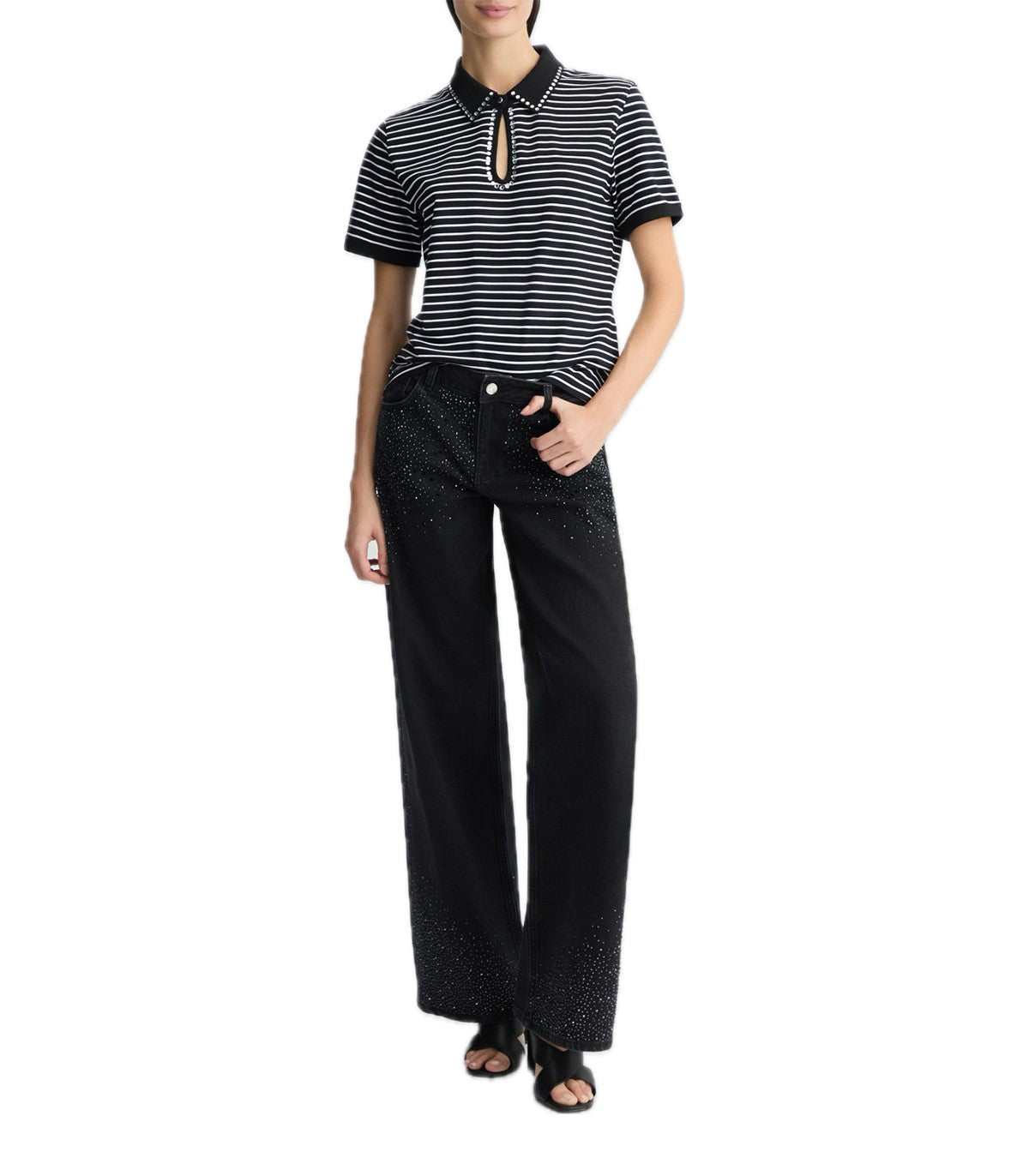 Polo con strass Donna Liu Jo