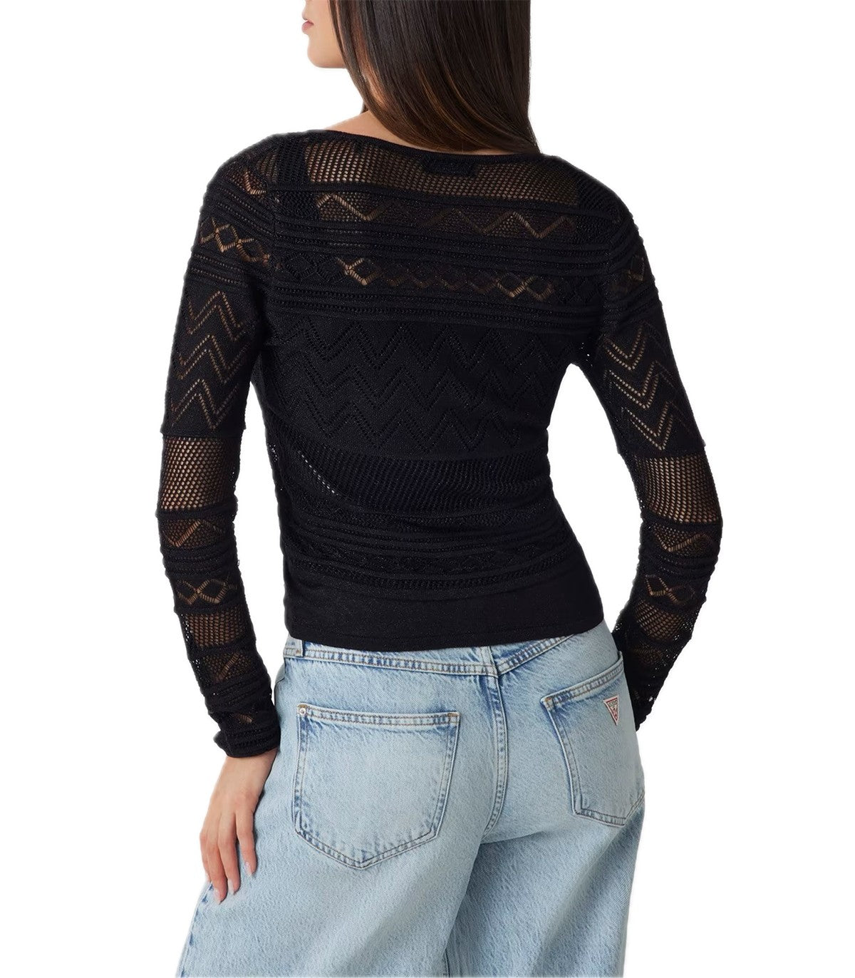 Cardigan in maglia traforata Donna Guess