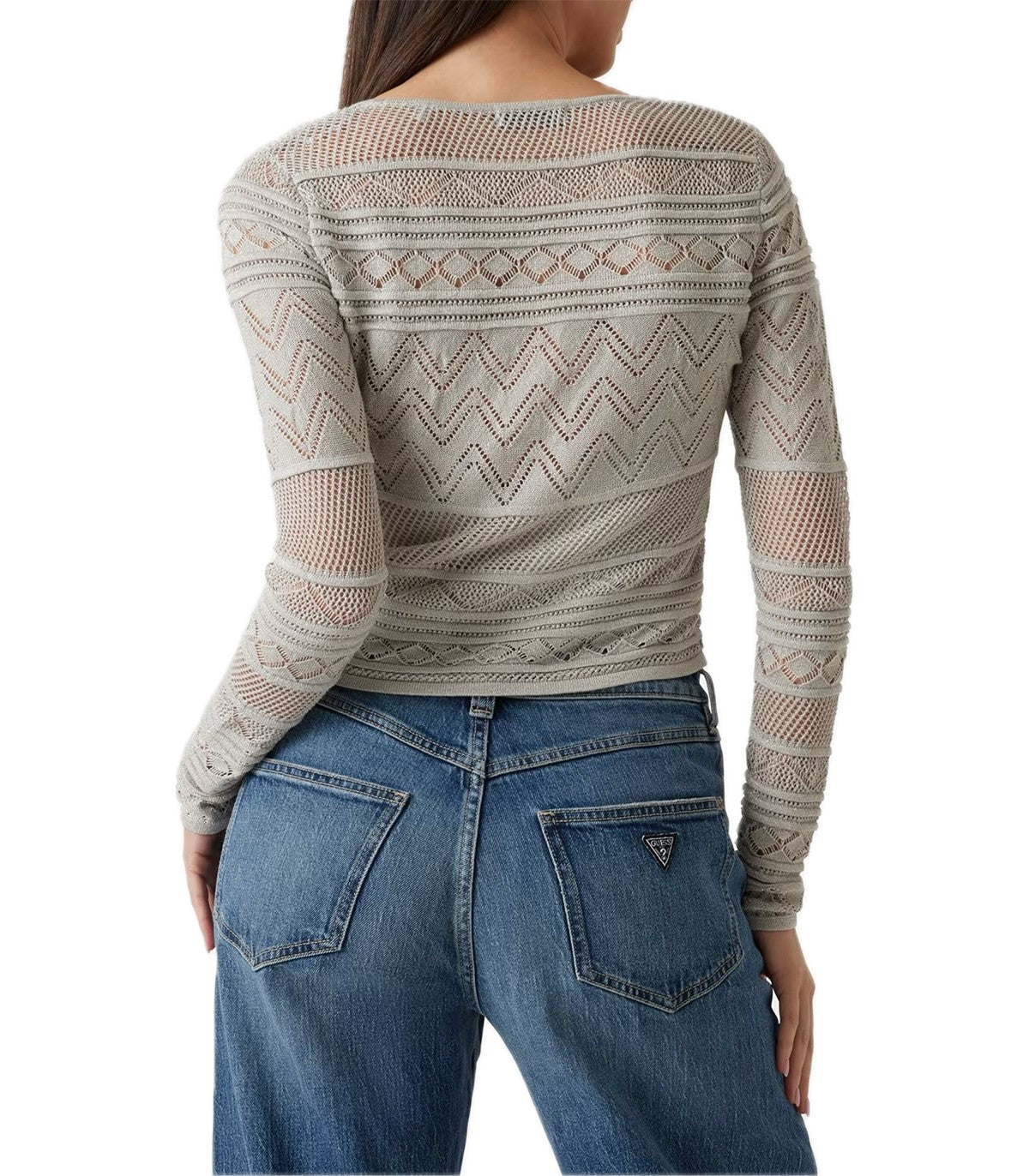 Cardigan in maglia traforata Donna Guess