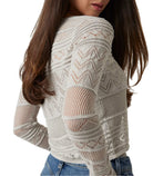 Cardigan in maglia traforata Donna Guess
