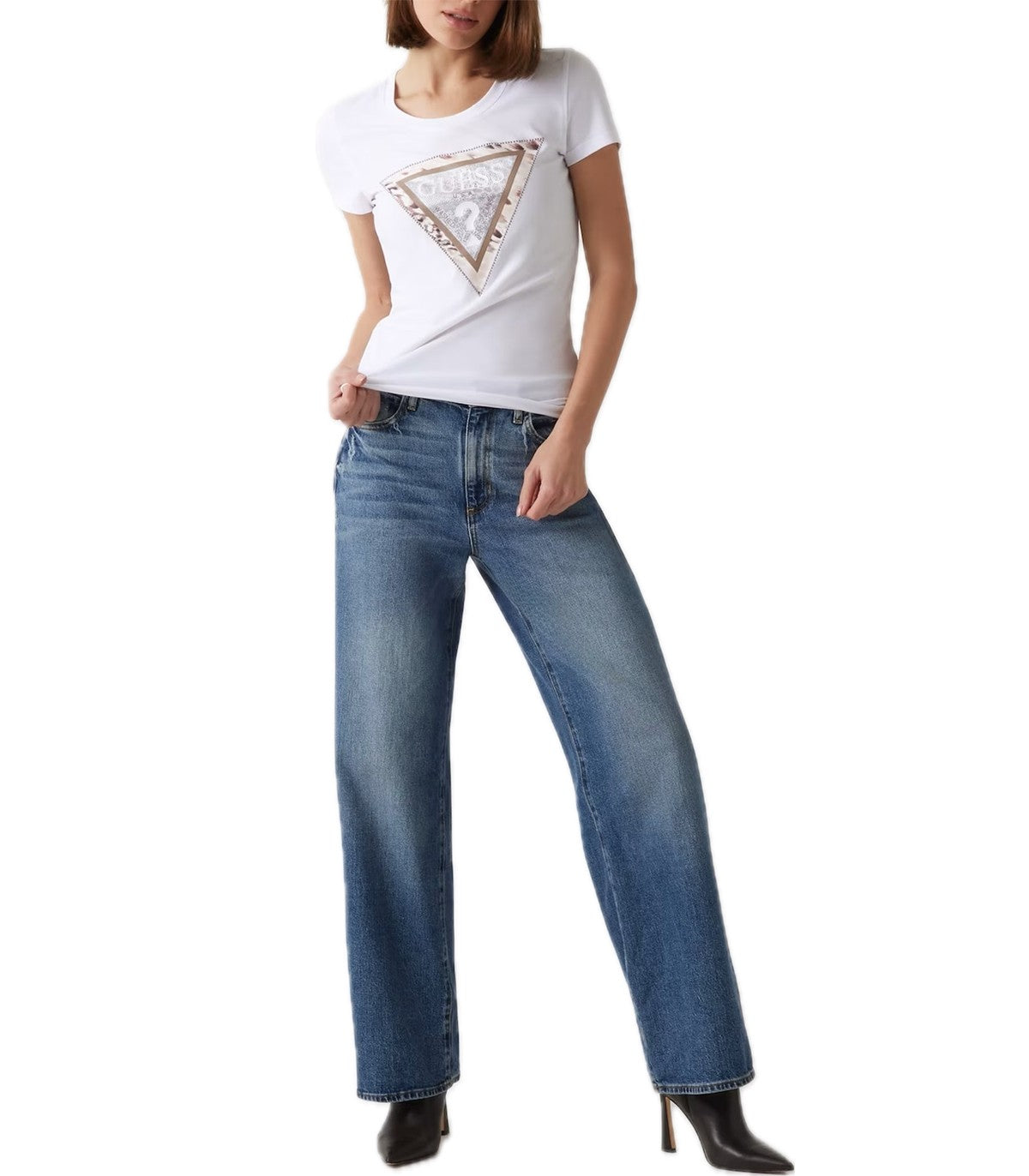 T-shirt con logo Donna Guess