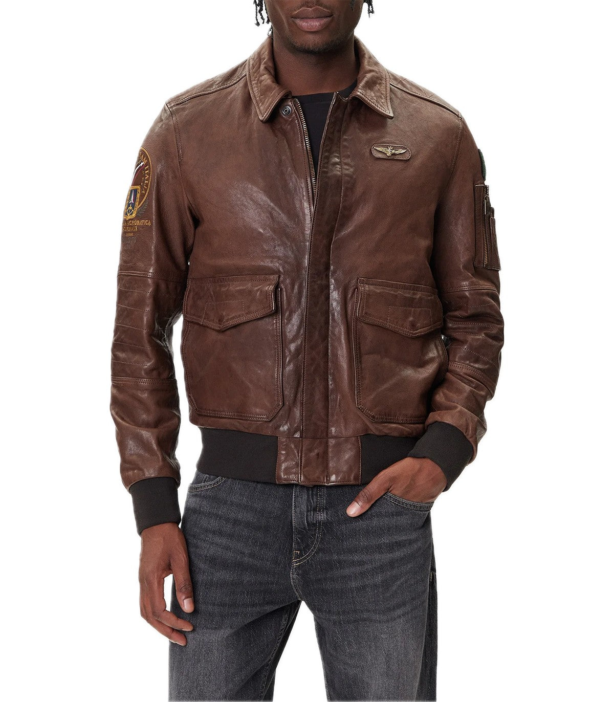 Giubbotto Pilot di pelle Aeronautica