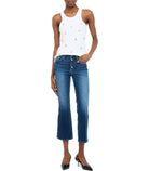 Jeans flare con bottoni a gioiello Liu o
