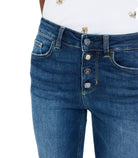 Jeans flare con bottoni a gioiello Liu o