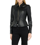 Giacca slim-fit in tessuto spalmato LiuJ