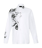 Camicia oversize in popeline con stampa