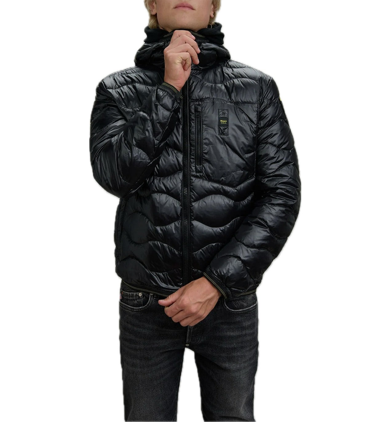 Piumino ad onde Uomo Blauer Wave