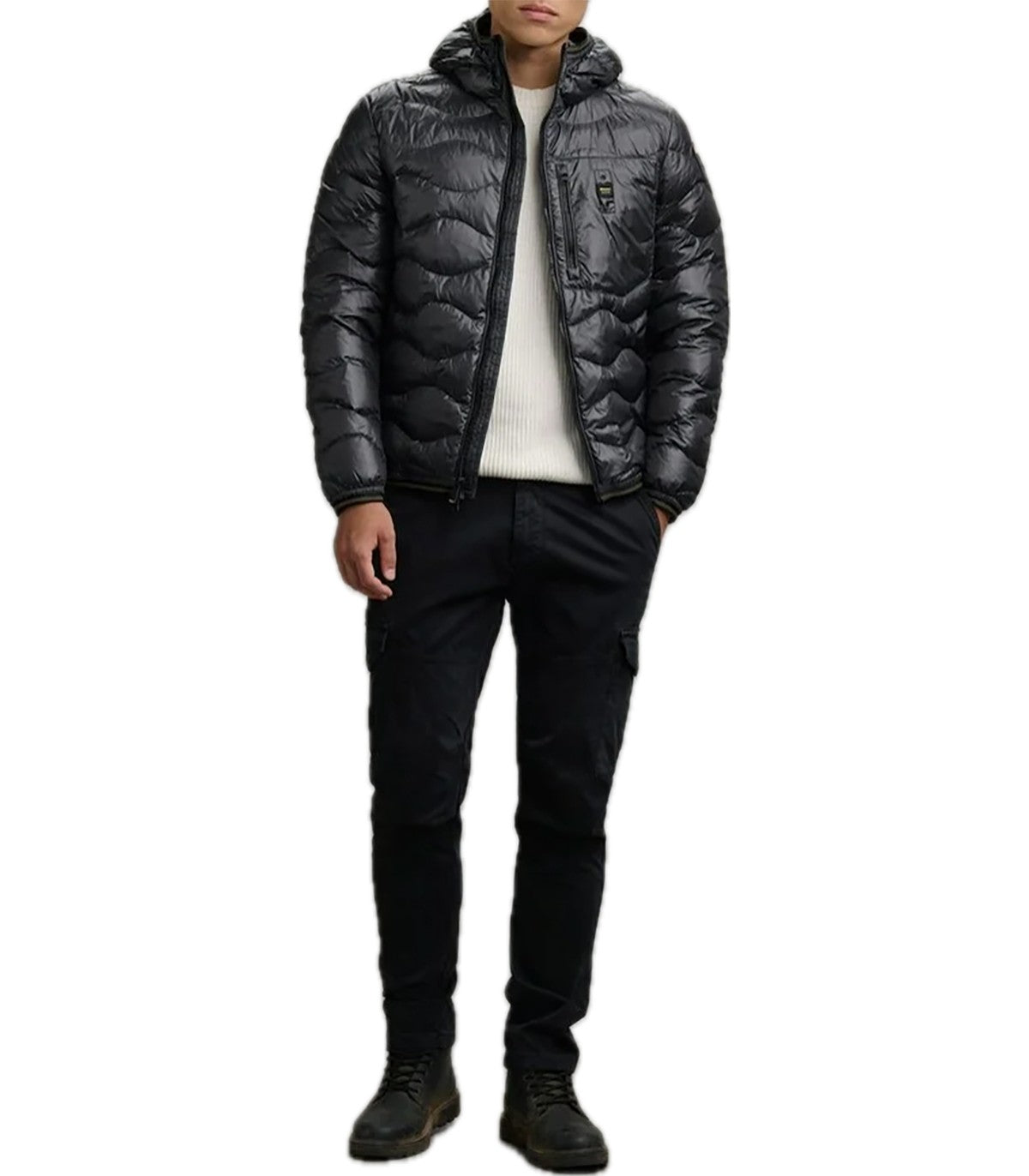 Piumino ad onde Uomo Blauer Wave
