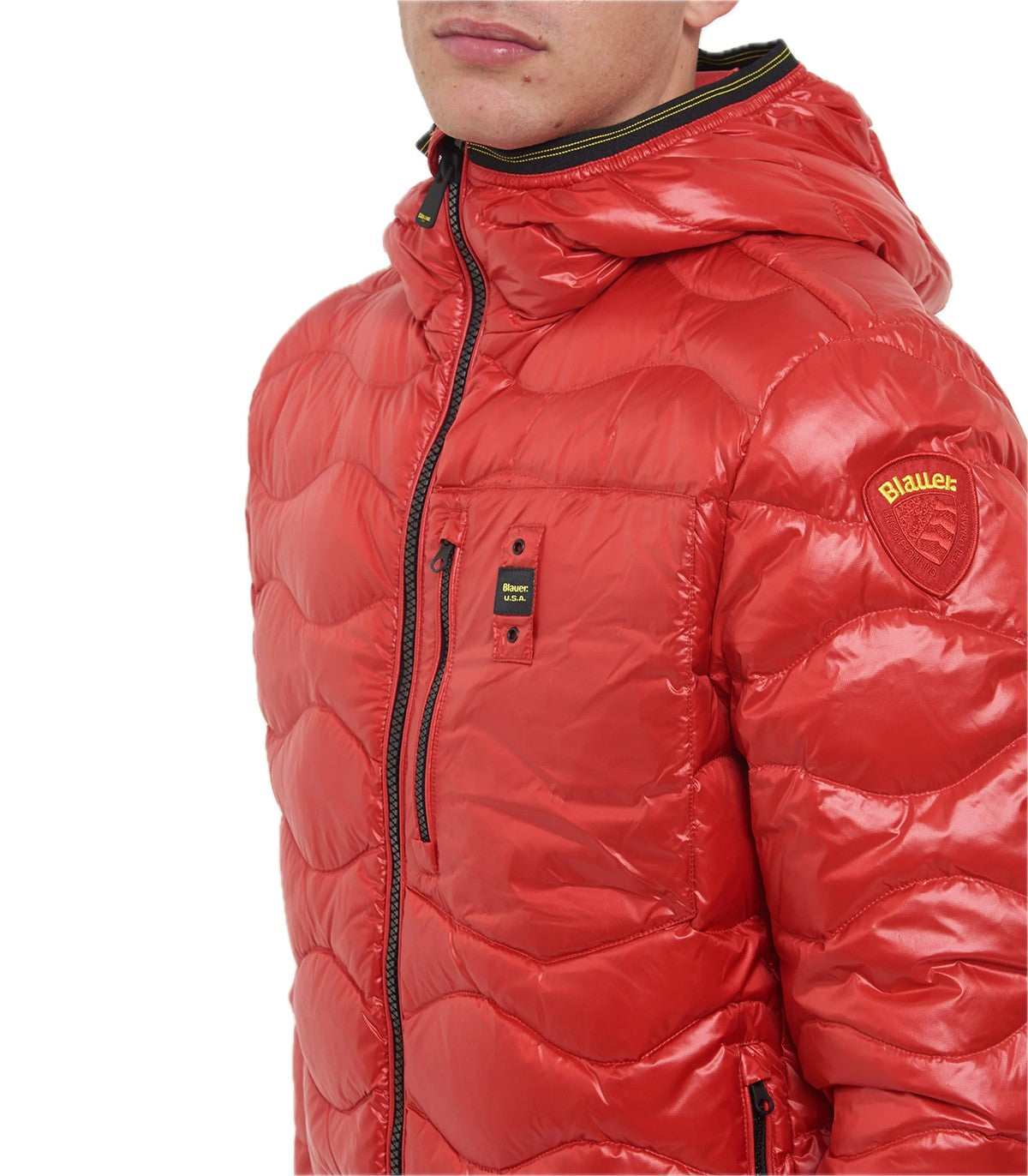Piumino ad onde Uomo Blauer Wave