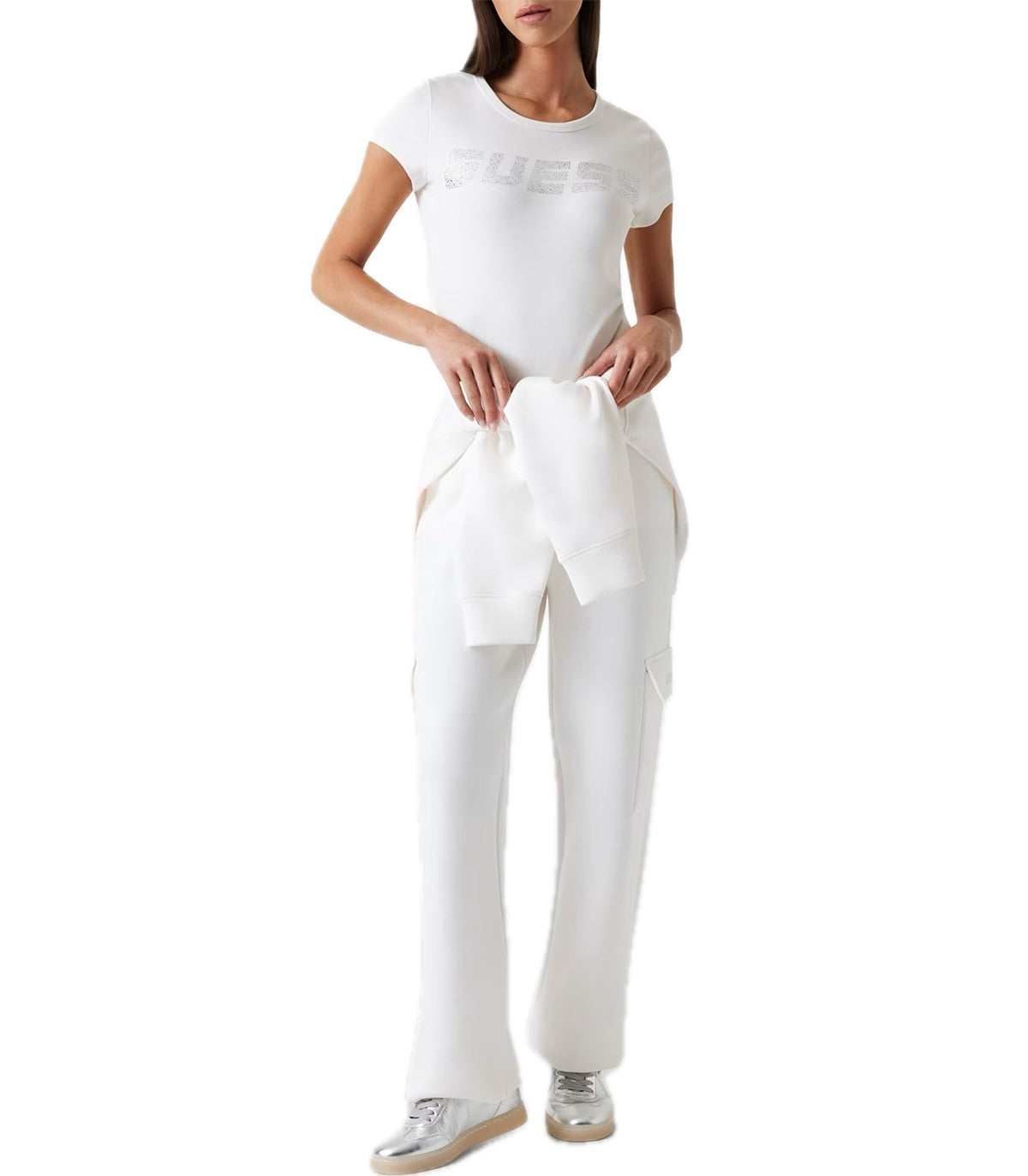 T-shirt con strass Donna Guess