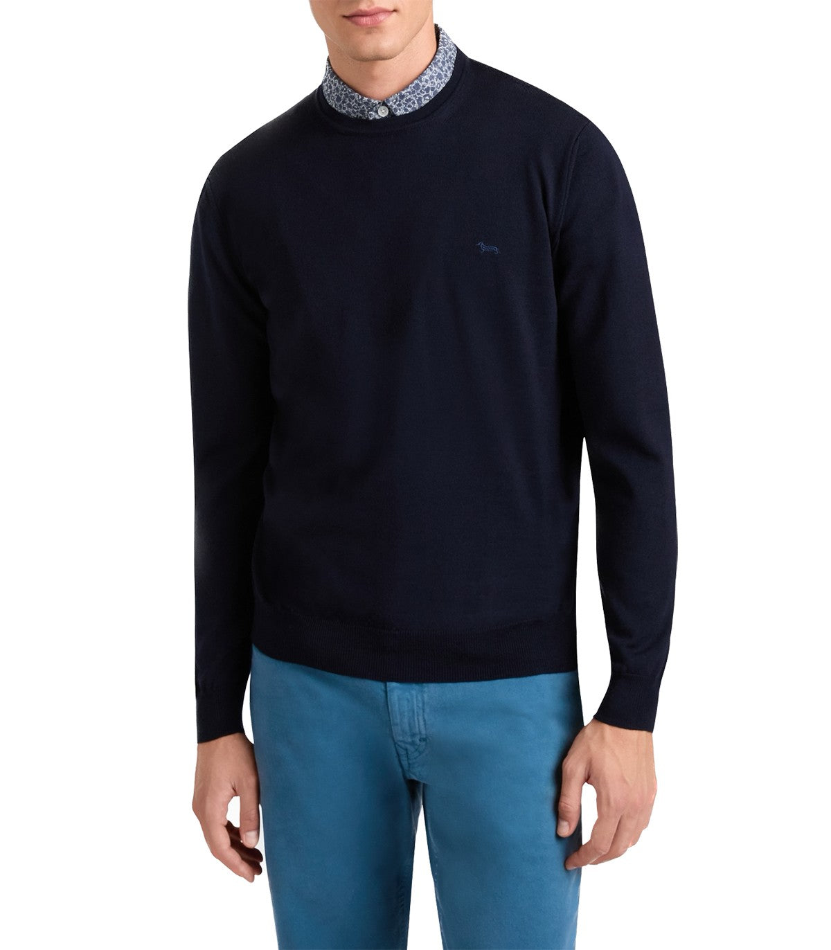 Girocollo lana merino Uomo Harmont Bla
