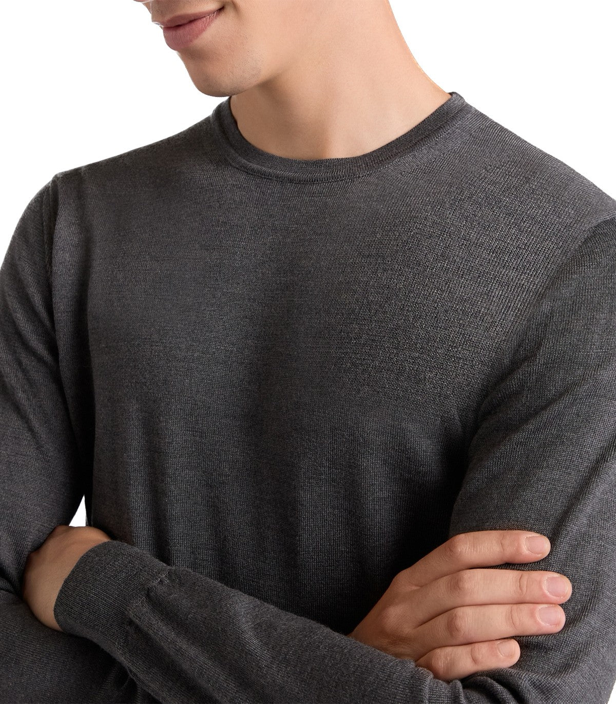 Girocollo lana merino Uomo Harmont Bla