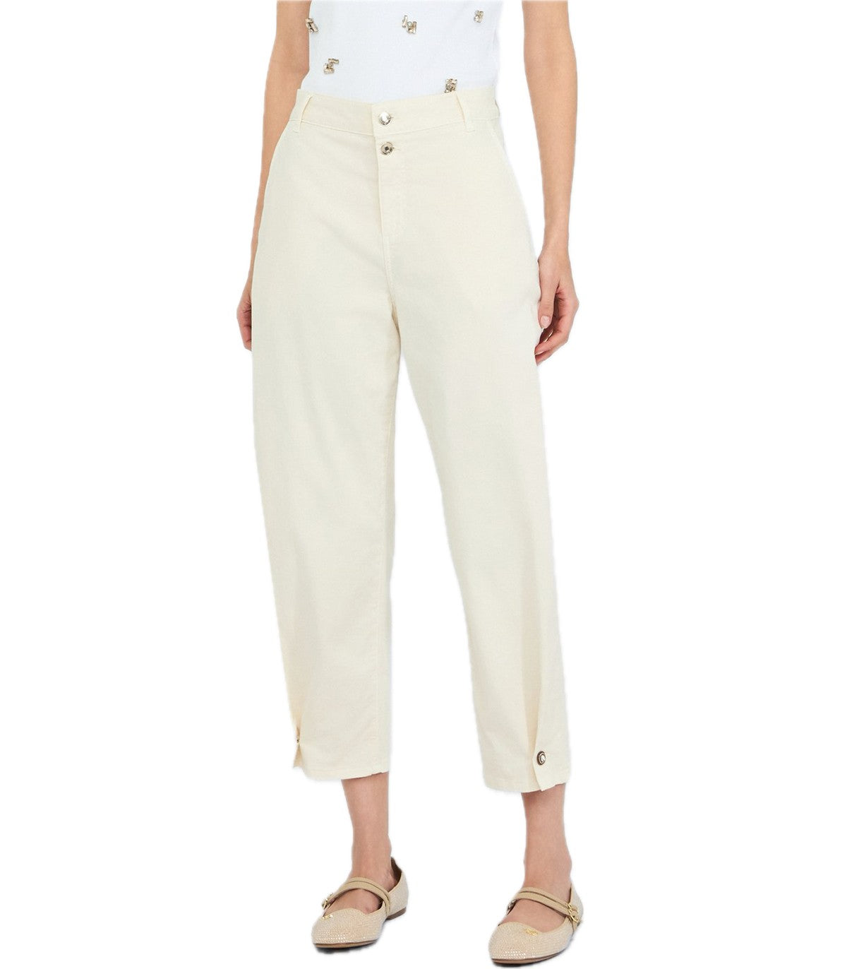 Pantaloni balloon con bottone gioiello L