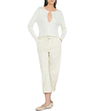 Pantaloni balloon con bottone gioiello L