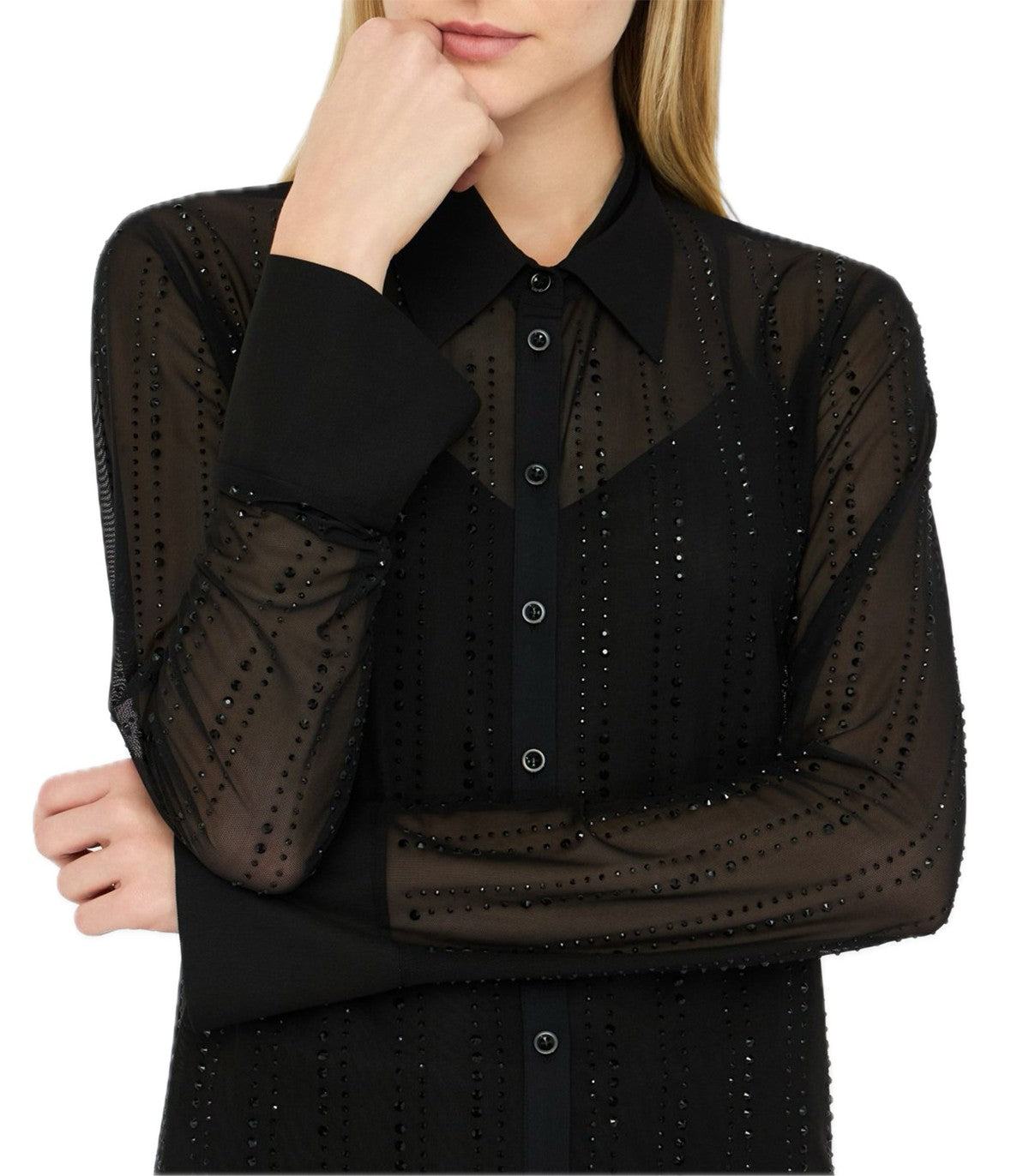 Camicia in tulle con strass Liu Jo