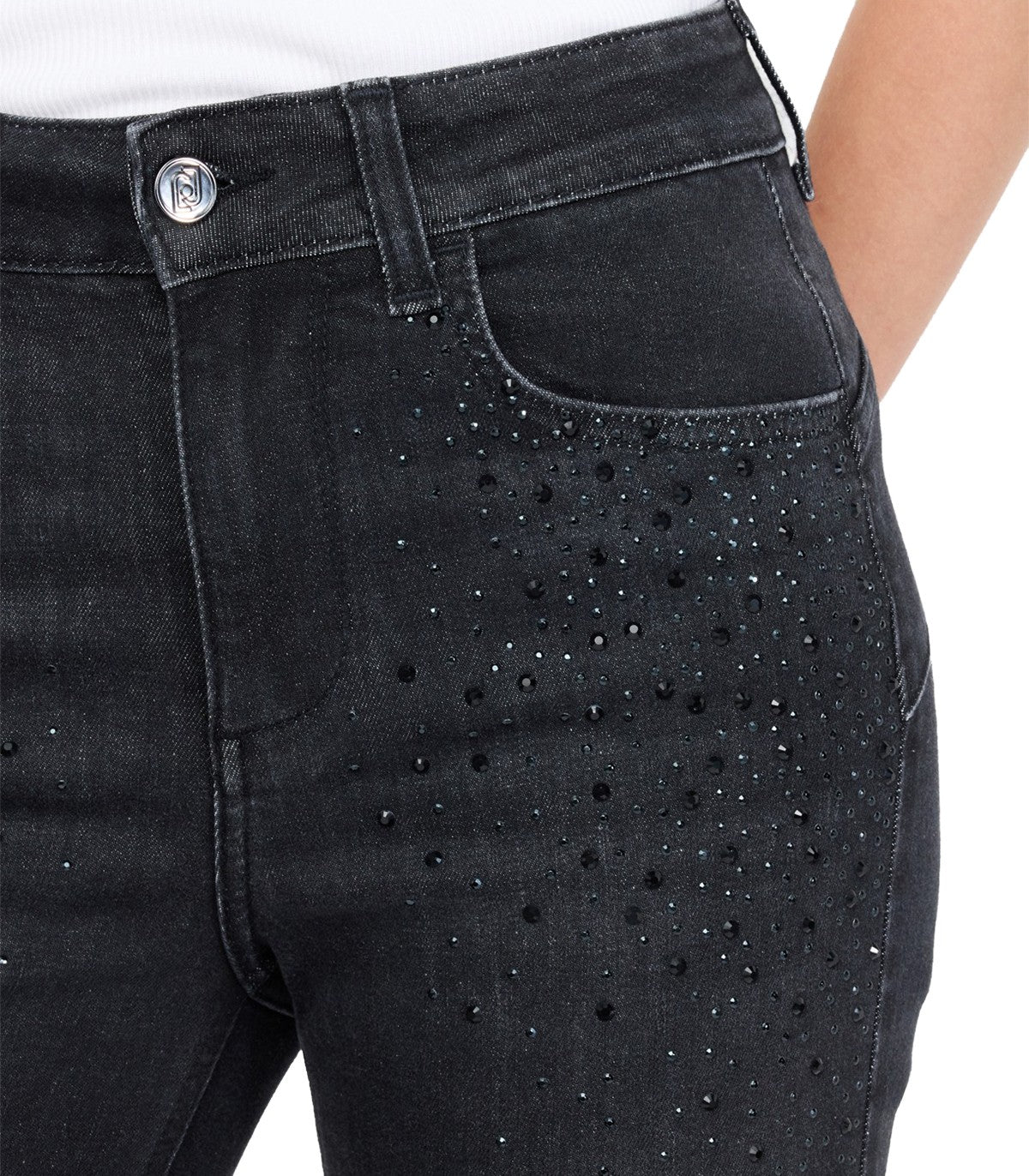 Jeans flare cropped con strass Liu Jo