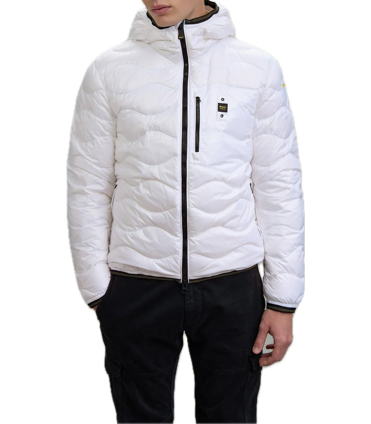 Piumino ad onde Uomo Blauer Wave