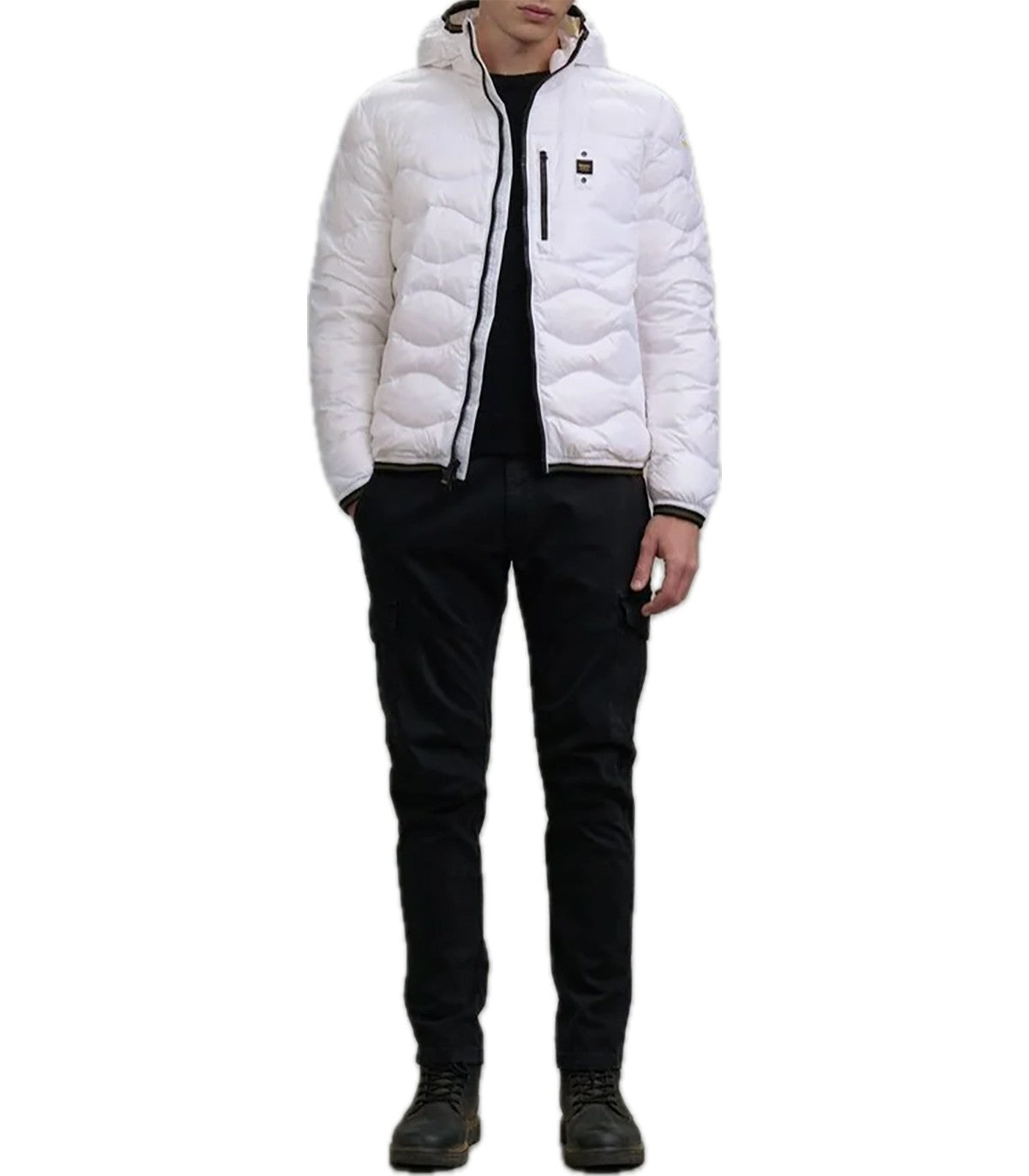 Piumino ad onde Uomo Blauer Wave