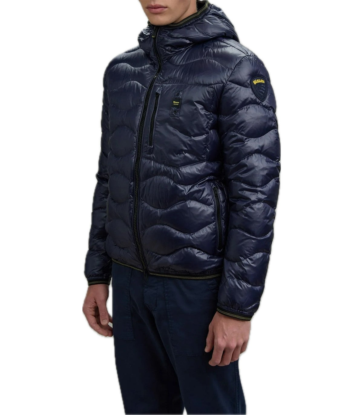 Piumino ad onde Uomo Blauer Wave