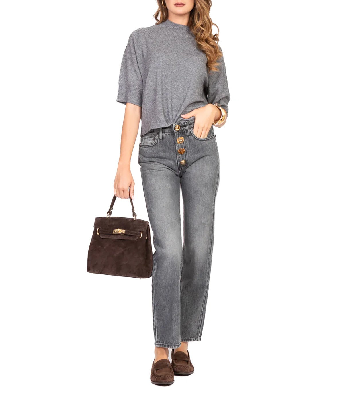 Jeans con bottoni gioiello Vicolo Zoe