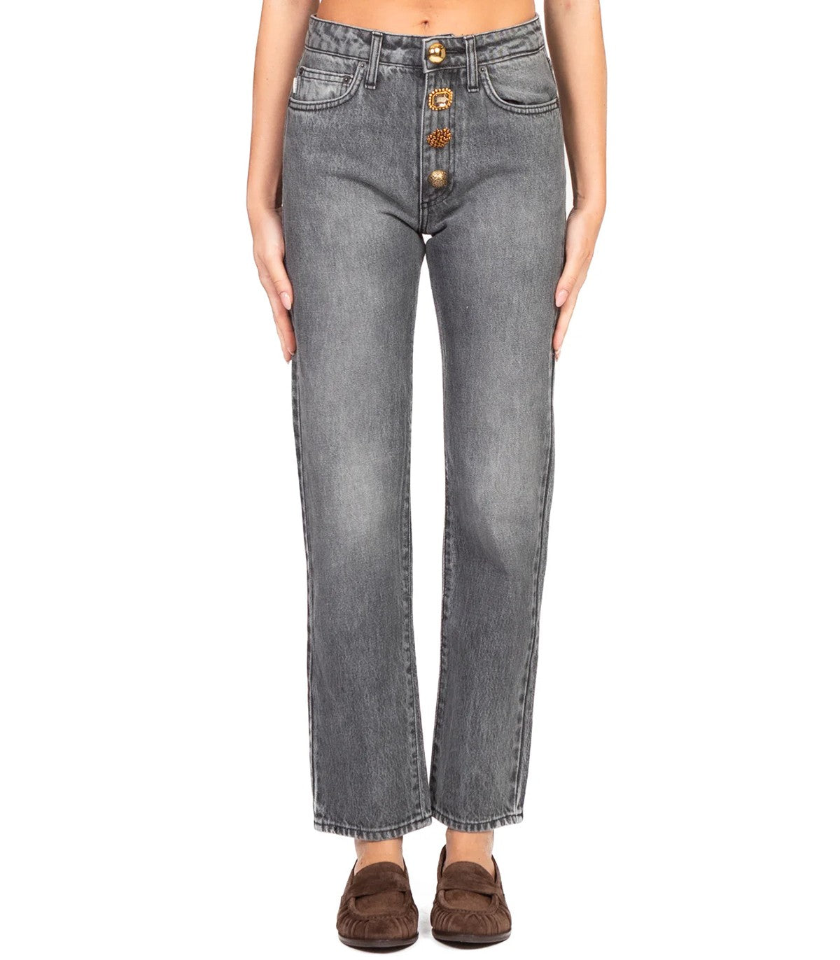 Jeans con bottoni gioiello Vicolo Zoe